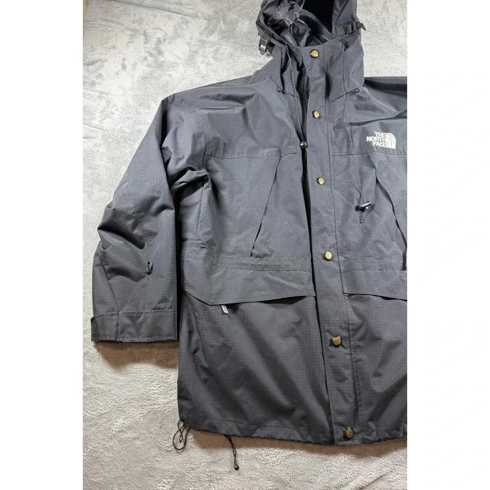 Vtg The North Face Gore-Tex Mountain Jacket Mens XL Black Hooded Shell